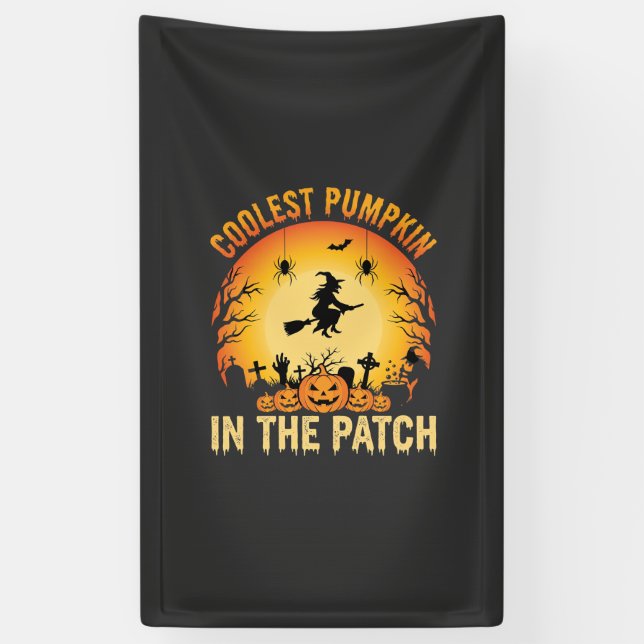 Banderoles Citrouille la plus cool d'Halloween dans le patch  (Vertical)