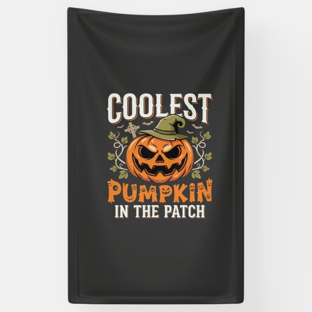 Banderoles Citrouille la plus cool du patch design Halloween (Vertical)