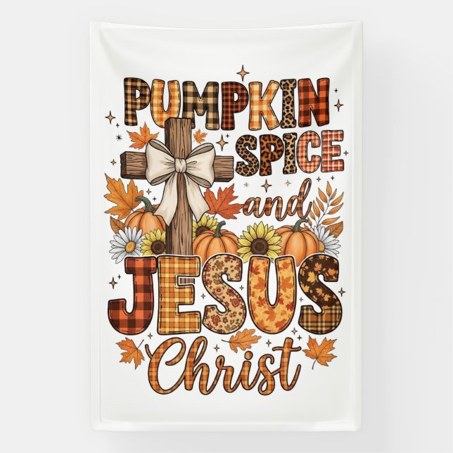 Banderoles Citrouille Spice et Jésus-Christ (Verticale)