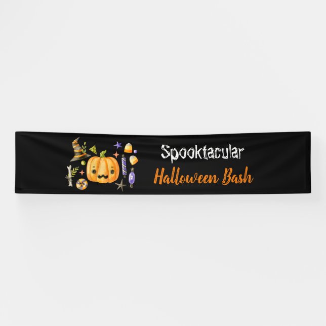 Banderoles Citrouille Spooktacular Halloween Bash Party Noir (Horizontal)