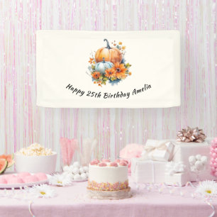Banderoles Citrouilles d'automne avec Fleurs et Foliage Anniv