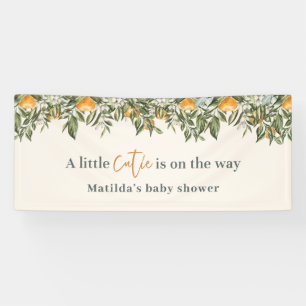 Banderoles Citrus, orange + fleurs petit baby shower cuite 