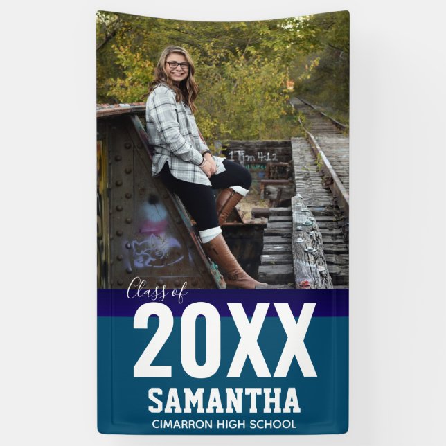 Banderoles Classe de 2024 Grand Photo Graduation Party (Vertical)