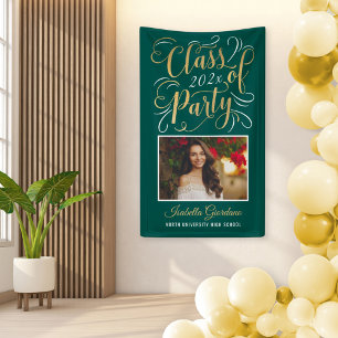 Banderoles Classe de 2024 Green Gold Graduation Party Photo