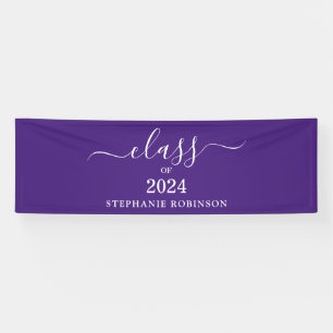 Banderoles Classe de 2024 Purple Simple Graduation