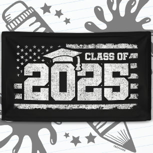 Banderoles Classe de 2025 Graduation American Flag Senior 202