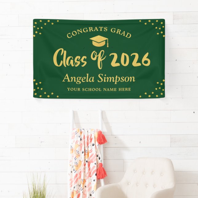 Banderoles Classe de Classic Green Gold 2026 (En situation)