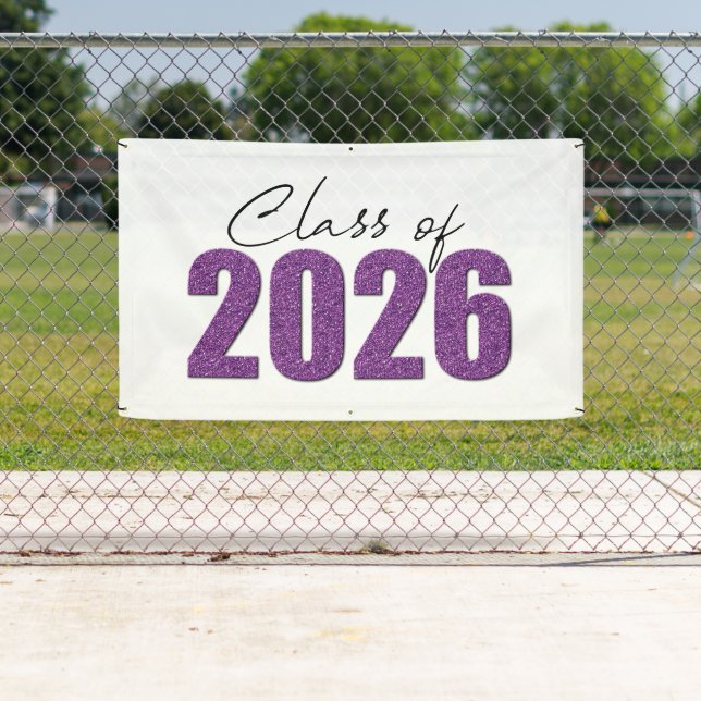 Banderoles Classe de Parties scintillant pourpre de 2026 (En situation)