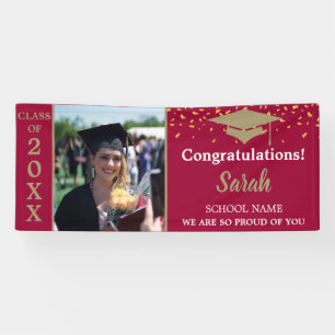 Banderoles Classe De Photo De Graduation Crimson & Gold De 20