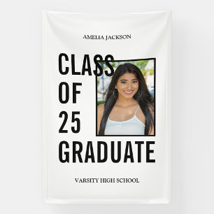 Banderoles Classe Design De 2025 White Photo Graduation