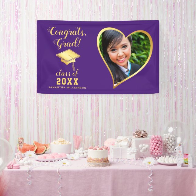Banderoles Classe photo 2025 Purple and Gold Graduation (Fête)
