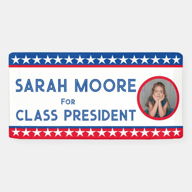 Banderoles Classe Vote" École électorale Blue and Red PHOTO (Horizontal)