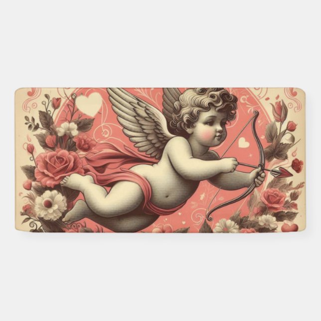 Banderoles Classic/Vintage/Retro Saint-Valentin cupide (Horizontal)