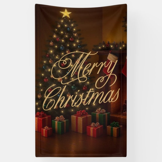 Banderoles Classique, Joyeux Noël traditionnel  (Vertical)