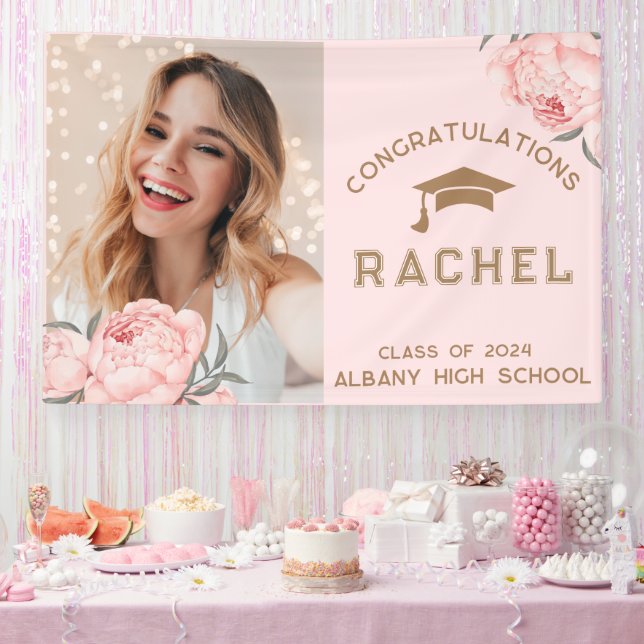 Banderoles Classy Blush Rose Floral Graduate Party (Fête)