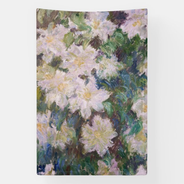Banderoles Claude Monet - Clematis blanc (Verticale)