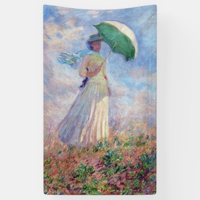 Banderoles Claude Monet - Femme avec un parasol face à droite (Vertical)