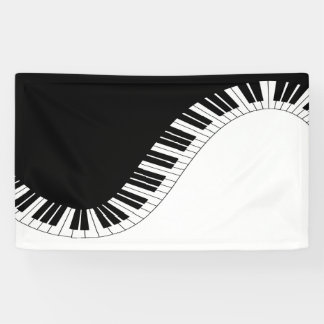 Banderoles Clavier de piano design de musique noir et blanc