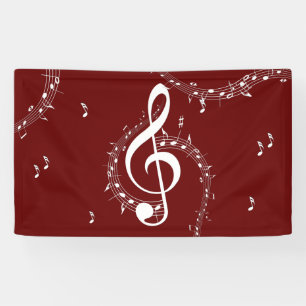 Banderoles Climacic G Clef Music Rouge