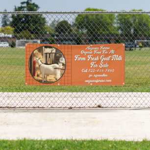Banderoles Clôture de vente de lait de chèvre frais de ferme