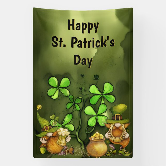 Banderoles Clovers and Leprechaun Gnomes St. Patrick's Day (Verticale)