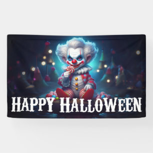 Banderoles Clown effrayant Joyeux Halloween