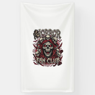 Banderoles Club de fans d'horreur Halloween Crâne Hurleur Cap