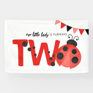Banderoles Coccinelle "Little Lady a Deux ans" 2e Anniversair