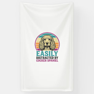 Banderoles Cocker Spaniel facilement distrait Vintage T-shirt