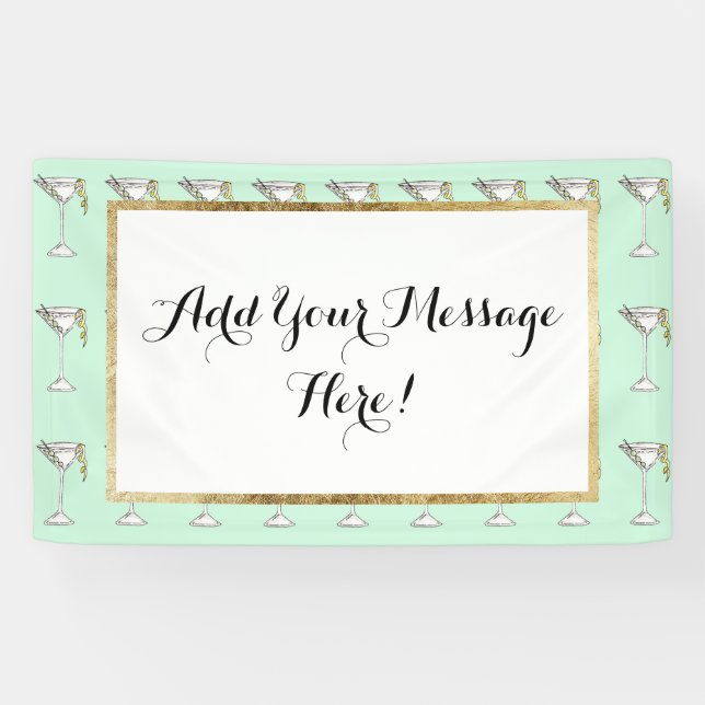 Banderoles Cocktail olive de Martini d'aquarelle peinte à la (Horizontal)