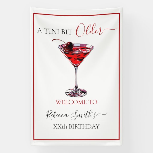 Banderoles Cocktail Party Un peu plus âgé Cherry Martini (Verticale)