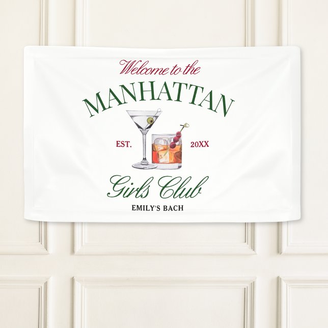 Banderoles Cocktails Classy Green & Red Girl's Club (Créateur téléchargé)