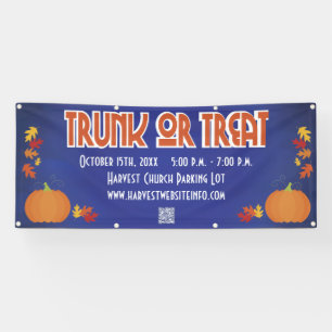 Banderoles Code QR de la citrouille de récolte Trunk or Treat