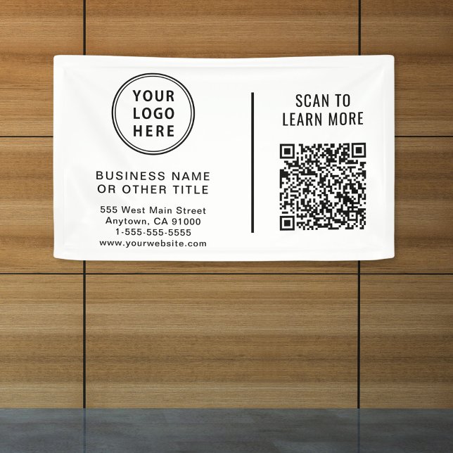 Banderoles Code QR de logo commercial promotionnel (Business Logo QR Code Promotional Banner)