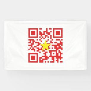Banderoles Code QR du drapeau Je t'aime Vietnam (Tôi Yêu Việt
