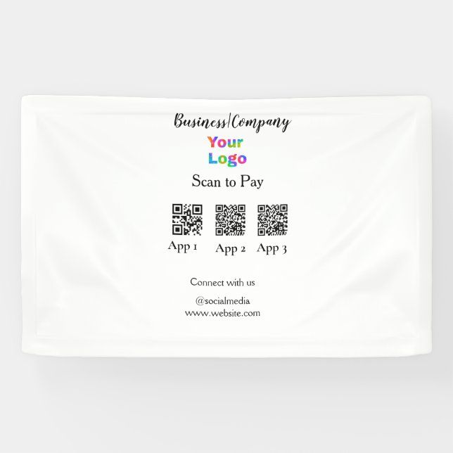 Banderoles Code QR du logo de l'entreprise de paiement par sc (Horizontal)