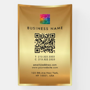 Banderoles Code QR Logo Promotionnel Or Branding Glamour