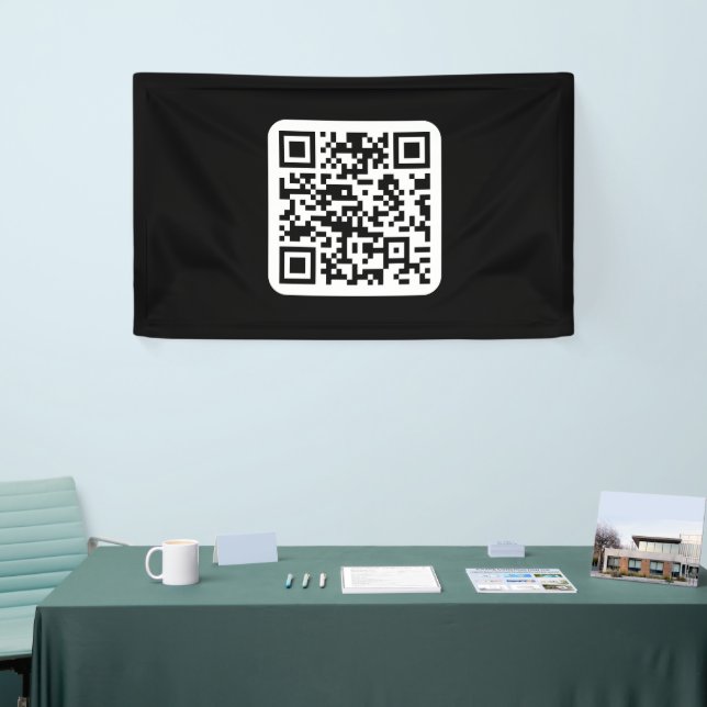 Banderoles Code QR moderne éditable | Noir Blanc ou Toute Cou (Salon professionnel)