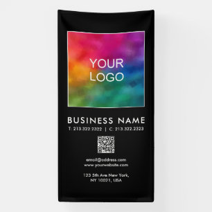 Banderoles Code QR personnalisé Logo de l'entreprise ici