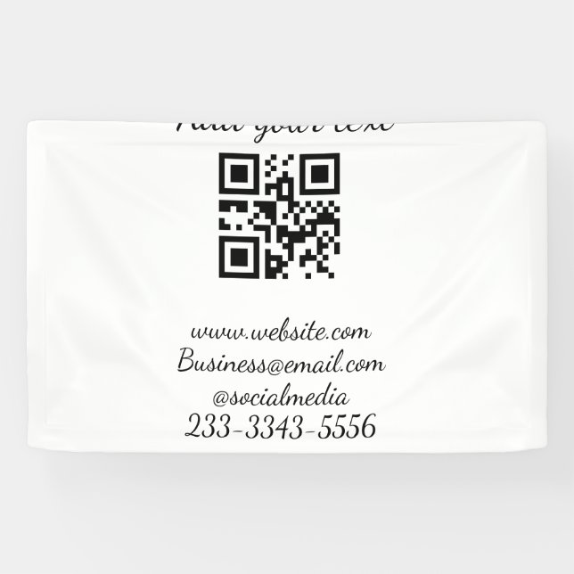 Banderoles code QR personnalisé simple ajoutez votre nom text (Horizontal)