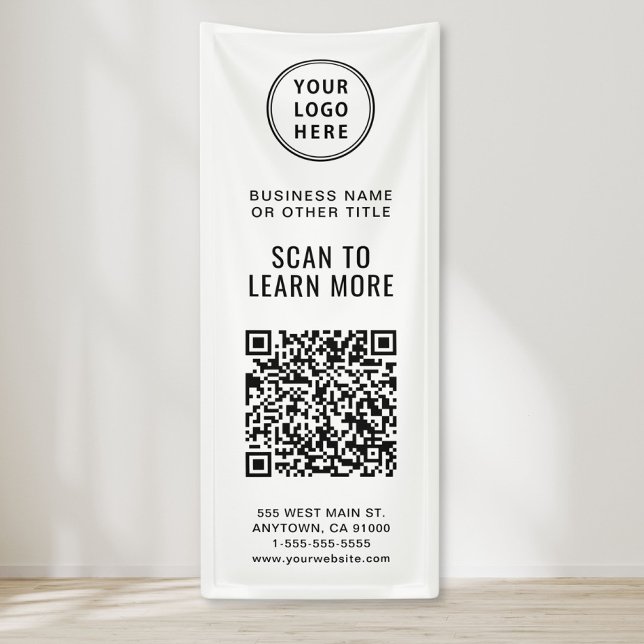 Banderoles Code QR promotionnel de l'entreprise Logo (QR Code Business Logo Banner)