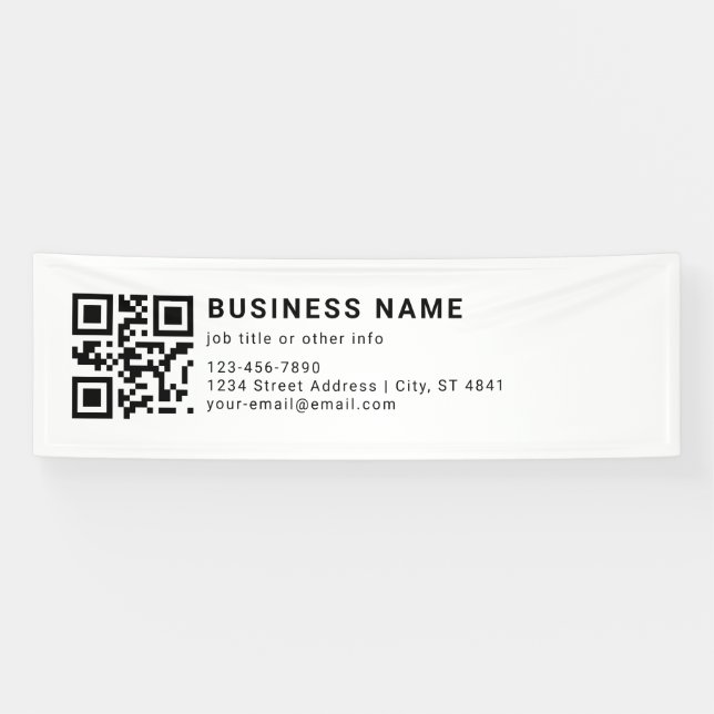 Banderoles Code QR promotionnel d'entreprise (Horizontal)