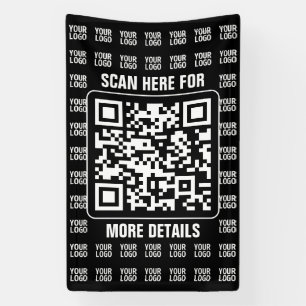 Banderoles Code QR promotionnel (modifiable) avec motif de lo