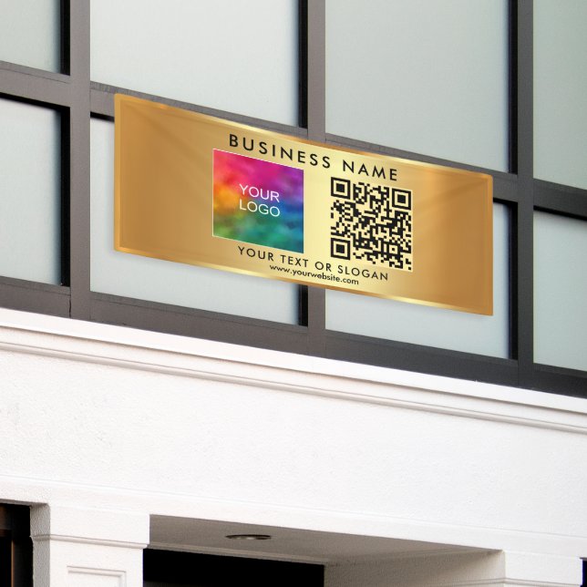 Banderoles Code QR promotionnel Nom du logo de l'entreprise G (Bâtiment extérieur)