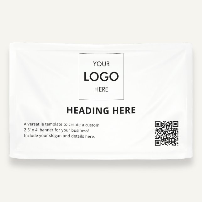 Banderoles Code QR publicitaire blanc pour les entreprises (Créateur téléchargé)