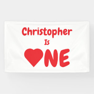 Banderoles Coeur 1er anniversaire