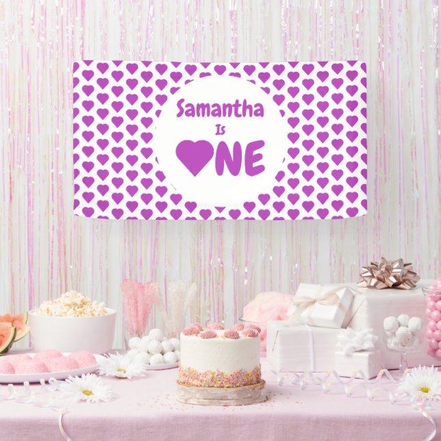 Banderoles Coeur 1er anniversaire (Fête)