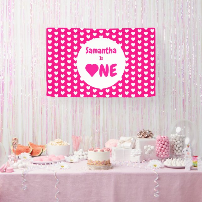 Banderoles Coeur 1er anniversaire (Fête)