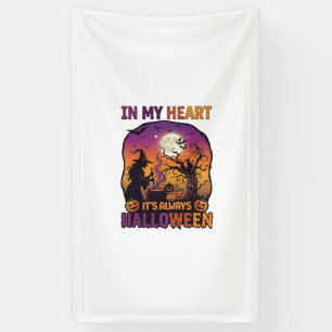 Banderoles Coeur C'est toujours Halloween Sorcière Chaudron A