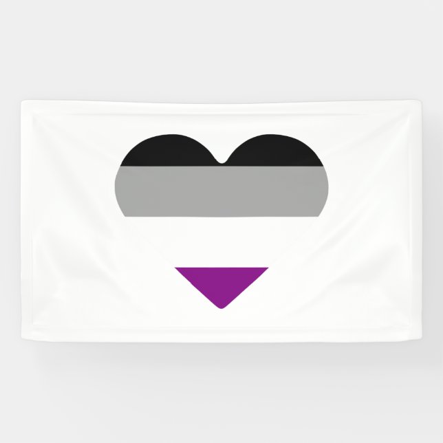 Banderoles Cœur de fierté asexué (Horizontal)